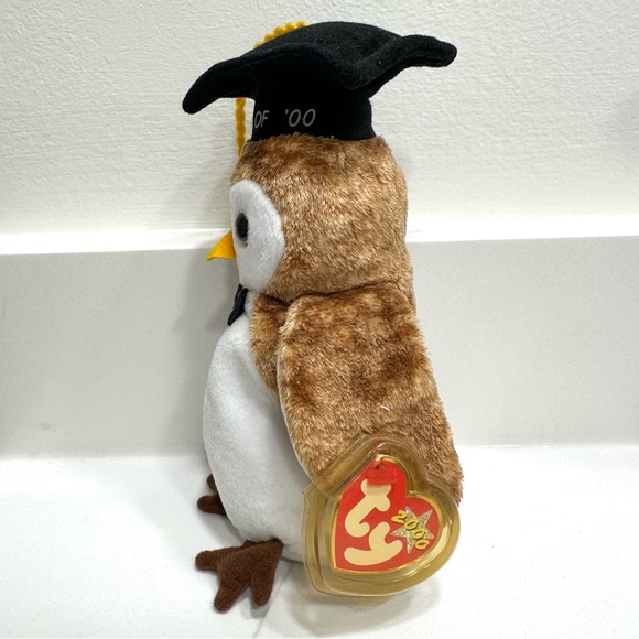 Ty 2000 Wisest the Owl Beanie Baby Stuffed Animal Toy, with Tag, EUC - Picture 2 of 7